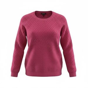 Talbots Pink Crew Neck Sweater Lambs Wool Blend petite large